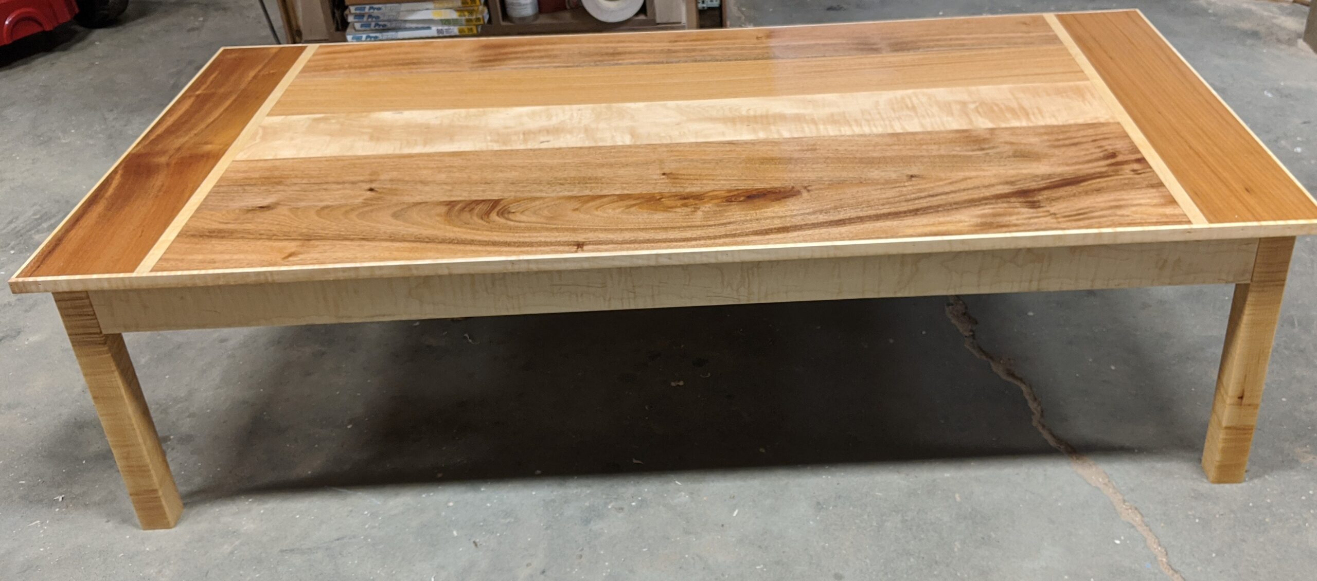 Mahogany and Curly Maple Coffee Table